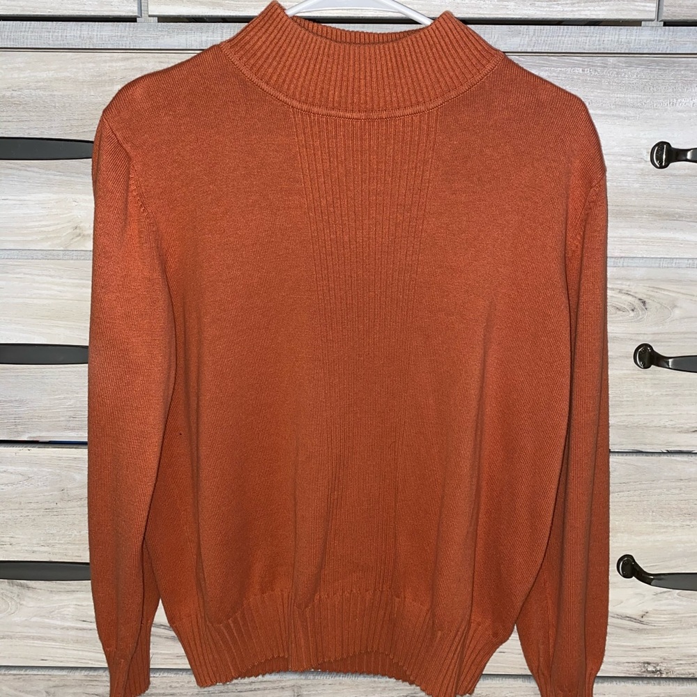 Orange Turtleneck Sweater